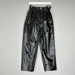 Wilfred Jive Faux Leather Shiny Pants Womens Small Black Wet Look Trouser Rave